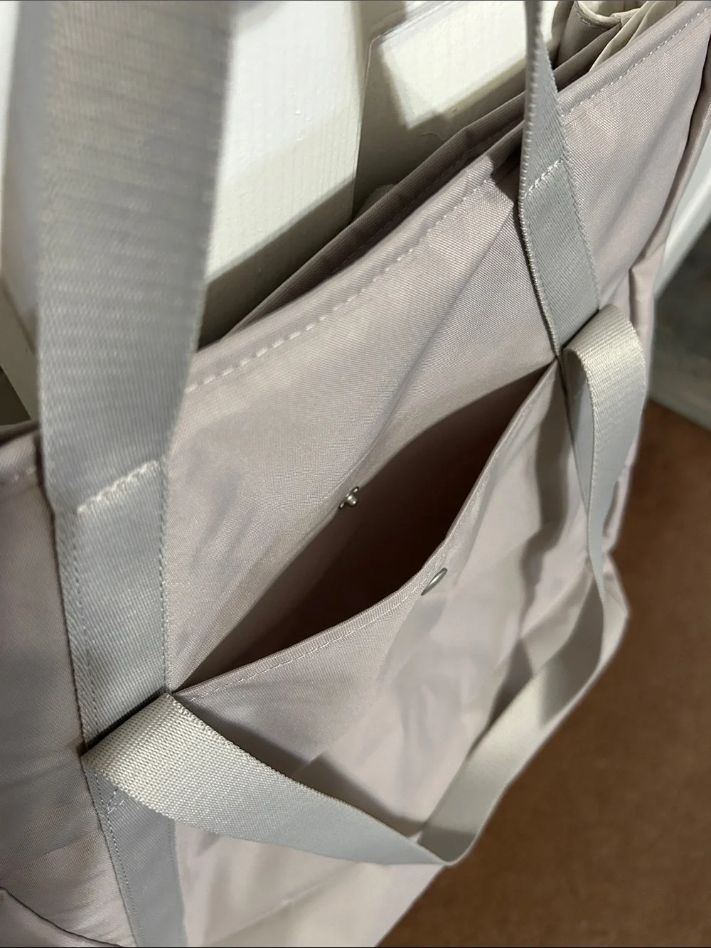 Nike Tote Bag in Taupe with White Swoosh